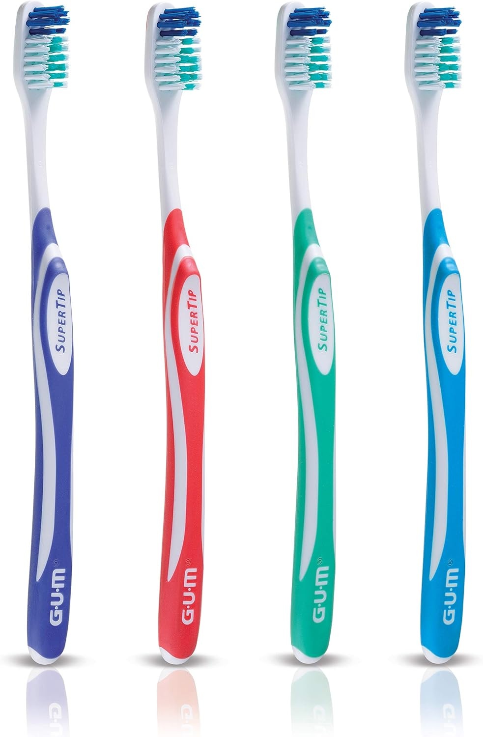 imageGUM Super Tip Toothbrush Soft Bristle Toothbrush for Adults with Tongue Cleaner Compact Head 2ct 6pkCompact Head Soft Bristles