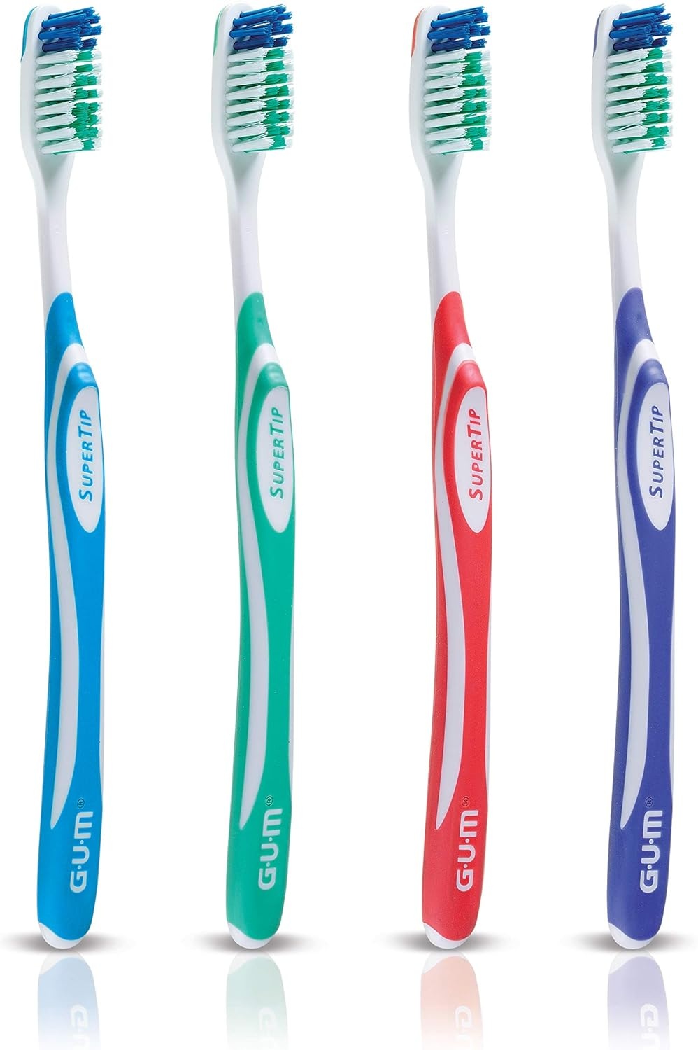 imageGUM Super Tip Toothbrush Soft Bristle Toothbrush for Adults with Tongue Cleaner Compact Head 2ct 6pkFull Head Medium Bristles