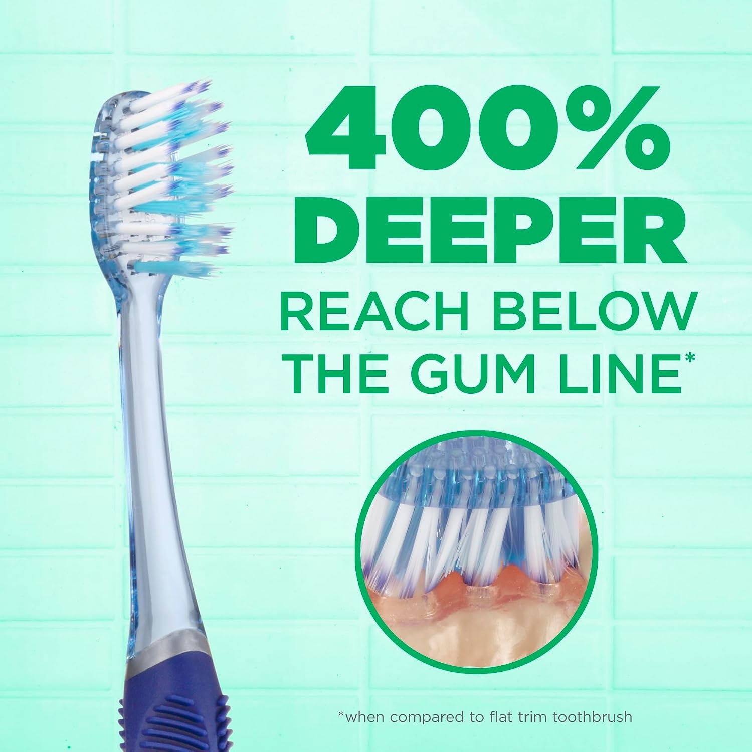 image:imageGUM Deep Clean Technique Toothbrush for Adults with Soft UltraFine Tapered Bristles for Deeper Reach Compact Head 1 Count Pack of 63 Count Pack of 2