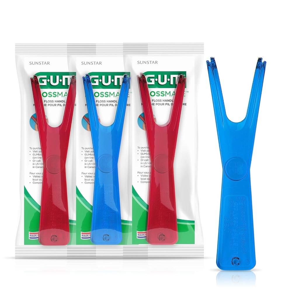 image:imageGUM Flossmate Reusable Floss Handle Environmentally Friendly Dental Floss Picks for Plaque Removal and Gum Health 1 ctPack of 31 Foot Pack of 3