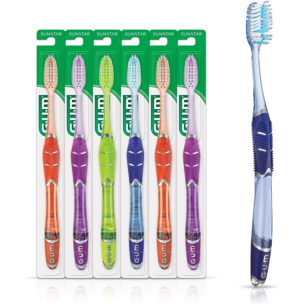 image:imageGUM Deep Clean Technique Soft Toothbrush Full Head 1 Count 6 Pack